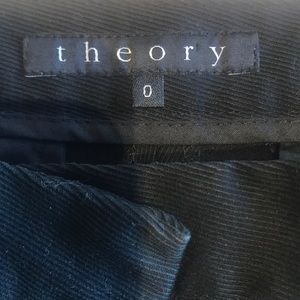 Theory black corduroy bootcut pants, size 0